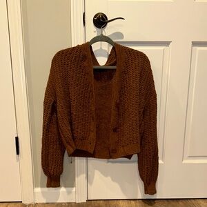 Love Ellie Cozy Brown Knit Sweater